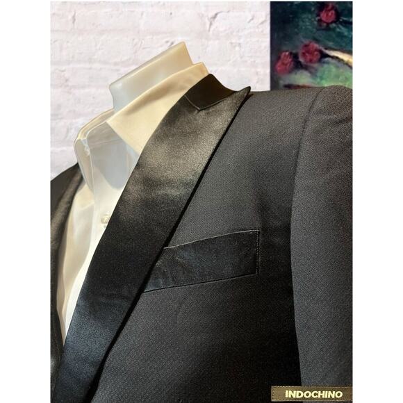 New Indochino 38R Black Tuxedo Formal Coat Suit Jacket Only - Picture 5 of 13